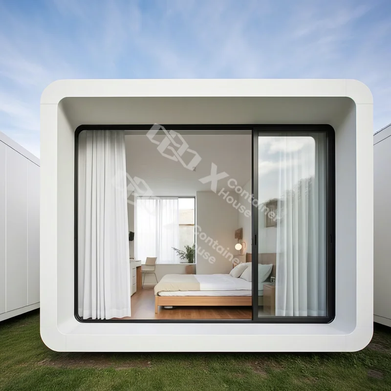 الجاهزة وحدات الصلب المحمول المقصورة أبل كبسولة منزل صغير مخيم المنزل عنبر للتخصيص تخطيط دائم تصميم مجموعات صغيرة