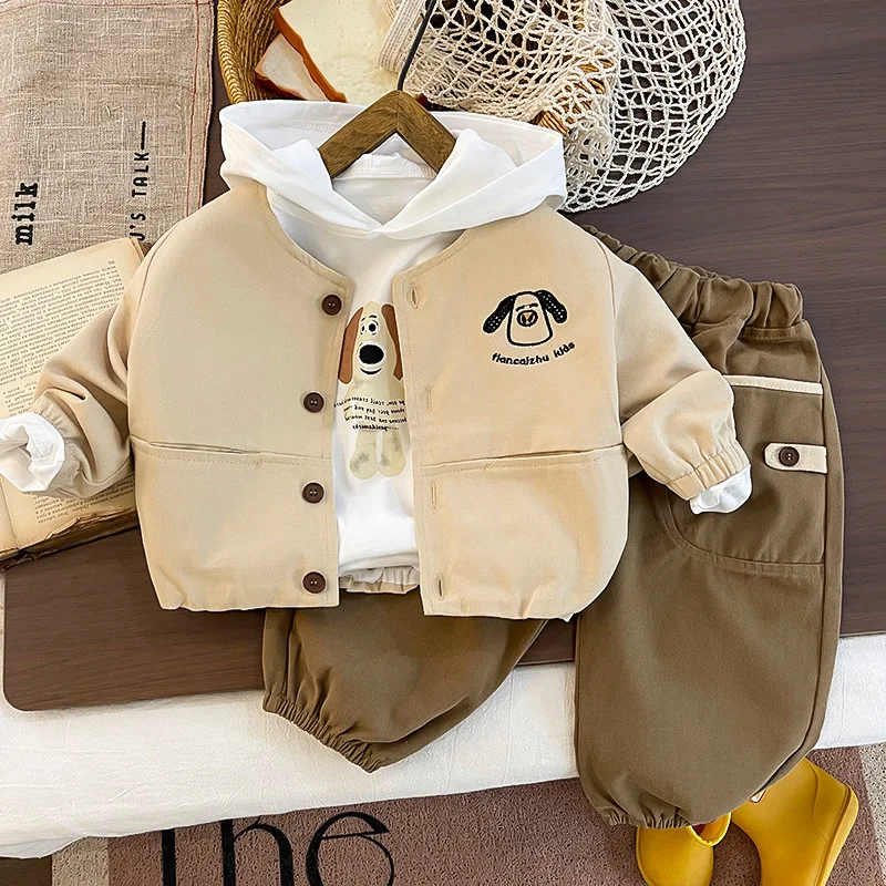 

New Autumn Baby Clothes Set Toddler Girls Clothing Infant Costume Kids Tracksuits Children Boys Jacket Hoodie Pants 3Pcs/Sets