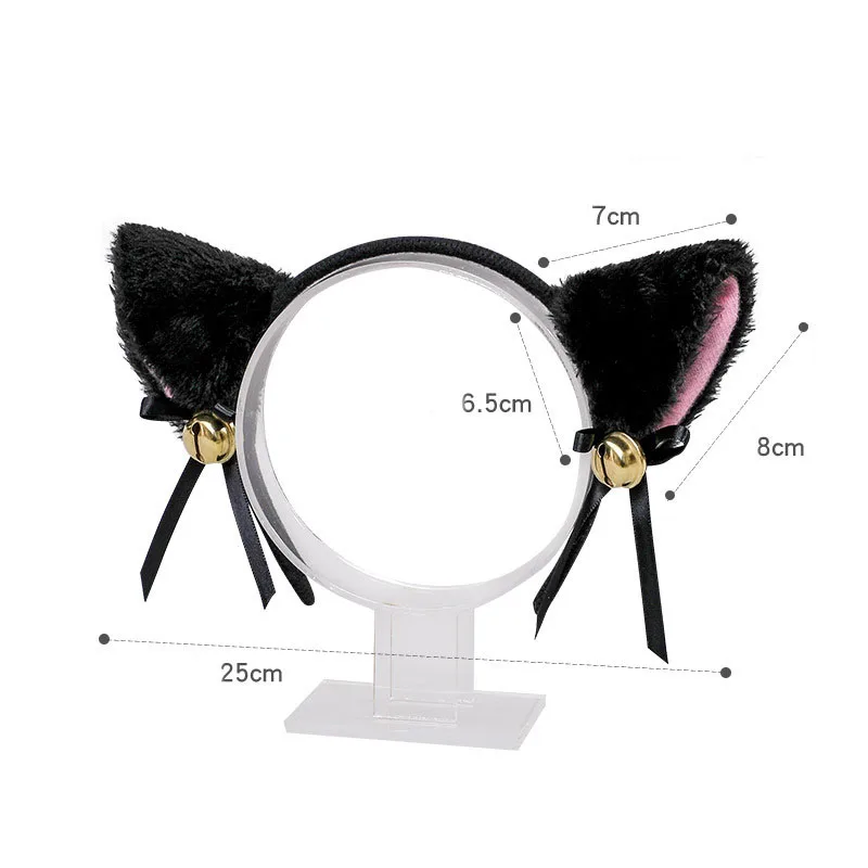 7 Colors Sexy Cat Ears Headband For Women Girls Plush Bell Hairband Cosplay Masquerade-party Costume Hair Accessories