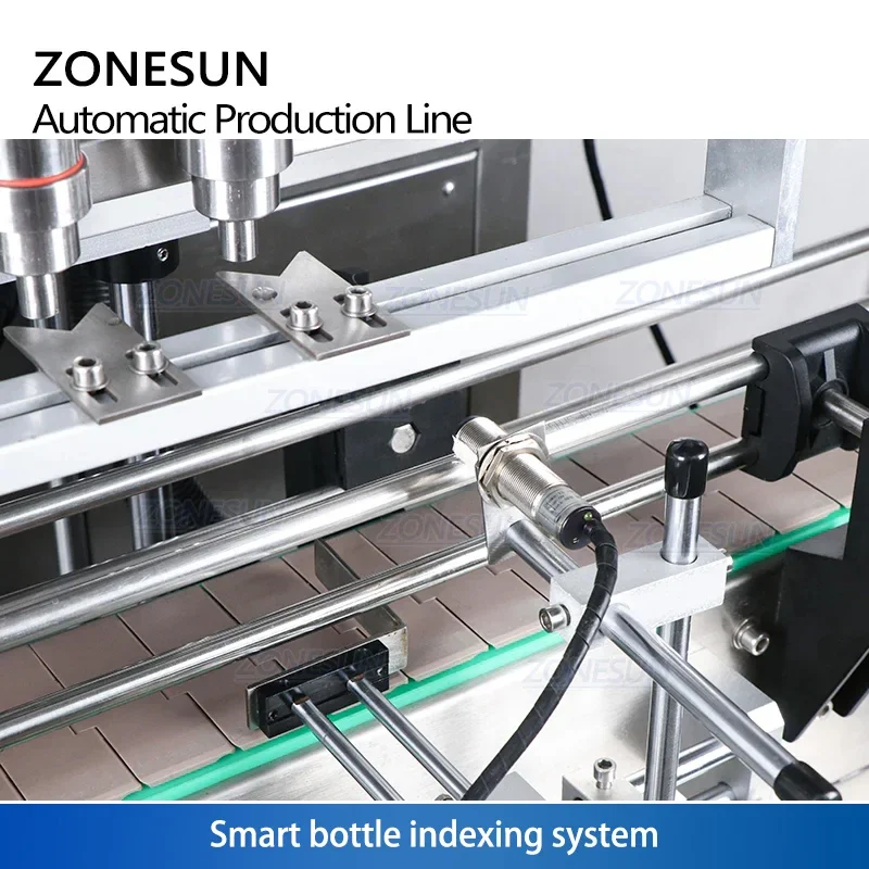 ZONESUN ZS-FAL180R3 Custom 4 Heads Square Bottle Servo Filling Capping Labeling Machine  Full Automatic Production Line