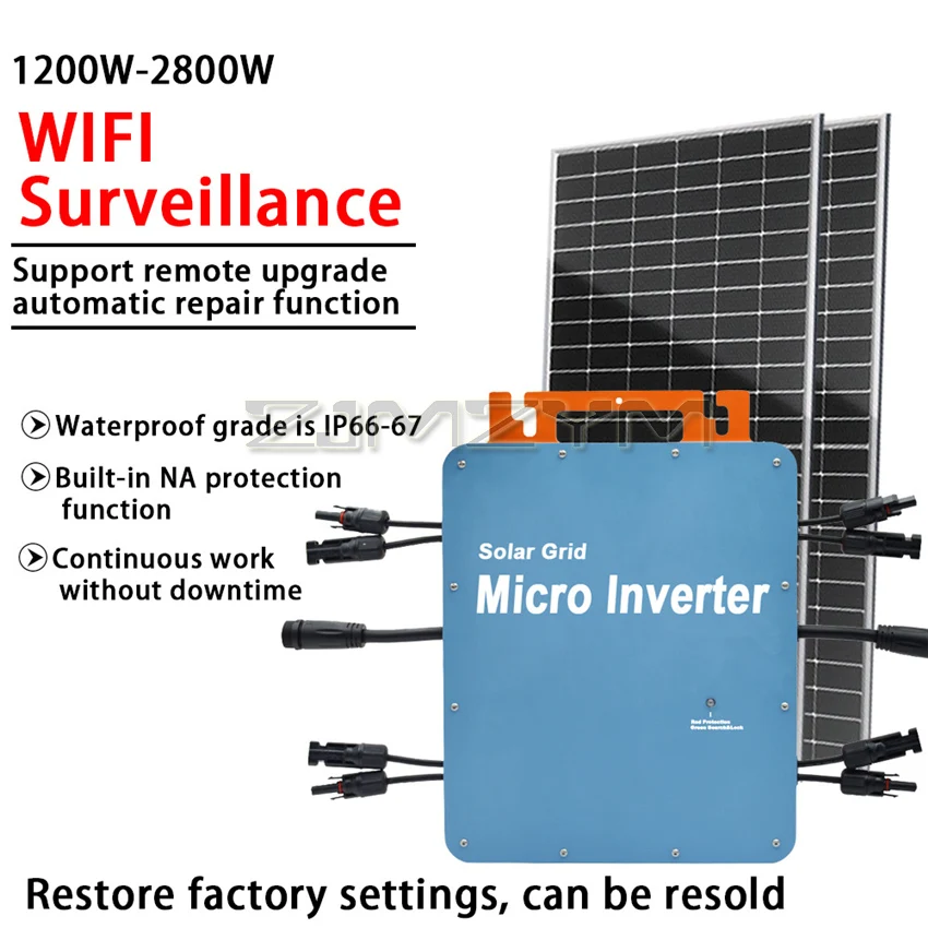 2000W 2400W 2800W Solar Micro Inverter Waterproof IP65 DC To 120V/230V AC