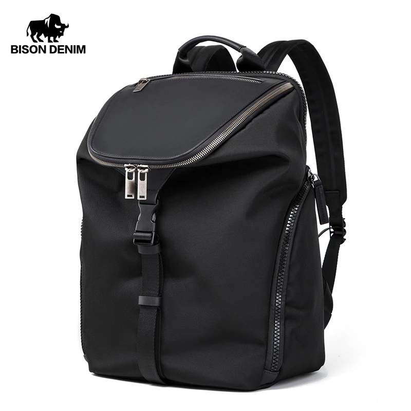 BISON DENIM-mochila informal para hombre y mujer, morral de viaje para deportes al aire libre, bolso escolar de gran capacidad para ordenador