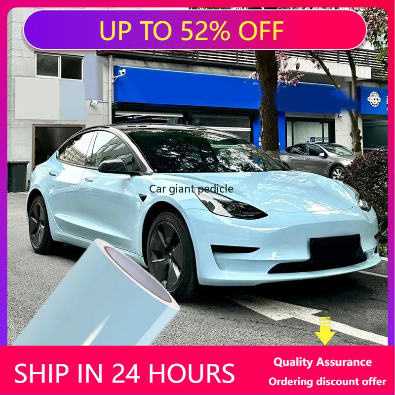 

Gloss Crystal Glacier Blue Car Wrap Film Auto Plastic Auto Plastic Assurance Air passage pattern Stickers Covering Foil Air