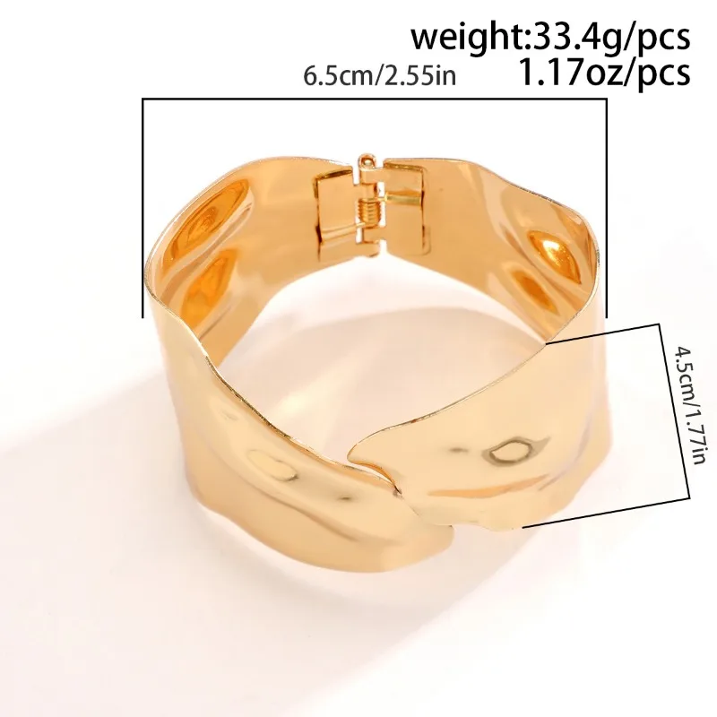 Fashion Charm Punk Geometric Multi-Layer Wide Bracelet Women\'s Trend Exaggerated Open Bangle Hip Hop Party Jewellery Accessories