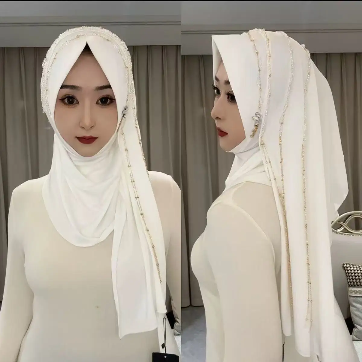 

Abaya Hijab Muslim Women Shawl Lace Headscarf Luxury Tassels Scarf Malaysia Prayer Kufi Islam Saudi Arabia Turban 05485