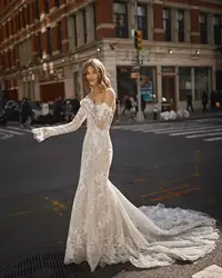 Vestido De Novia Sirena Manga Larga Bespoke Wedding Dress Lace Dresses For Women Noiva Casamento Novias Off Shoulder Sexy 2024