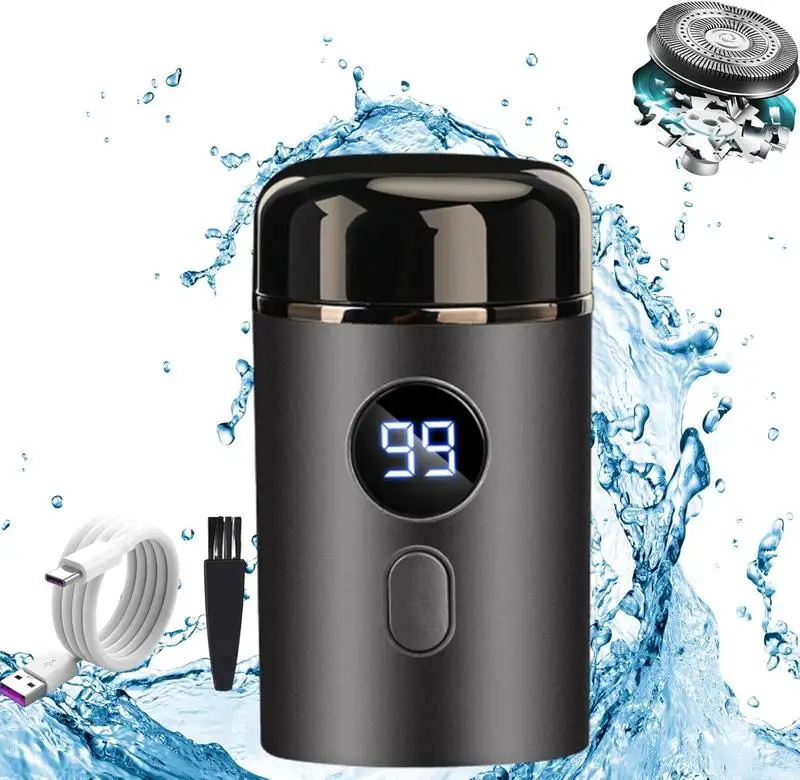 

Портативная электрическая мини-бритва для мужчин, водонепроницаемая, с зарядкой через USB-C, плавающей головкой и LED-дисплеем, для путешествий