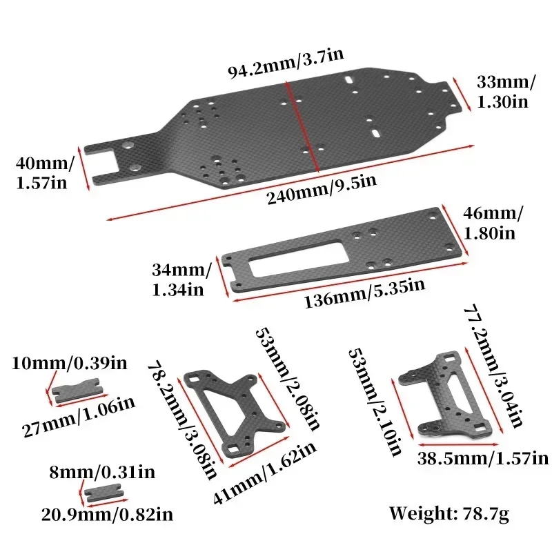 

Carbon Fiber Front Shock Absorbers Bumper Fixing Plate For Tamiya TA02/TA-02SW RC Car Upgrade Parts