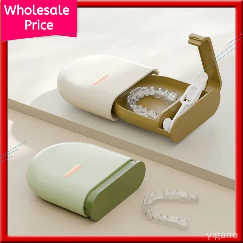 Portable Retainer Case with Vent Holes, Pull-out Slim Aligner Cases, Orthodontic Retainer Box