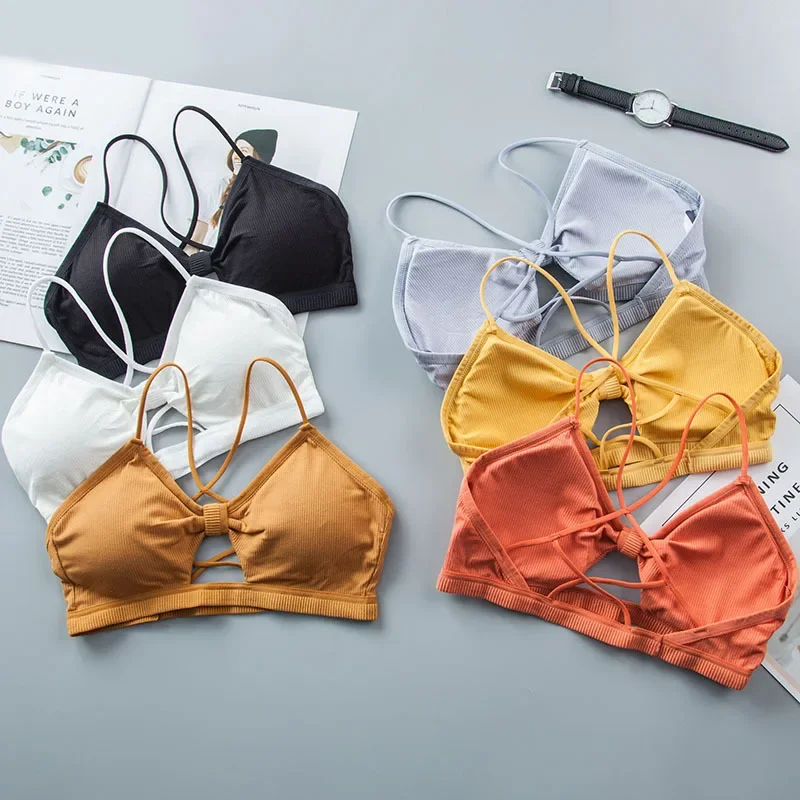 Soutien-gorge de sport sans couture, lingerie sexy, haut sans bretelles, push-up, bralette, sous-vêtements pour femmes, 2025