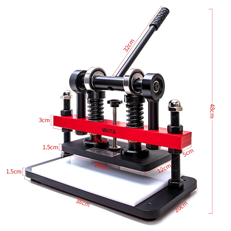 WUTA Pro Leather Cutting Machine Manual Die Cutter Embossing Shaping Tools Hand Press Mold DIY Punching Fabric Paper (Size L)
