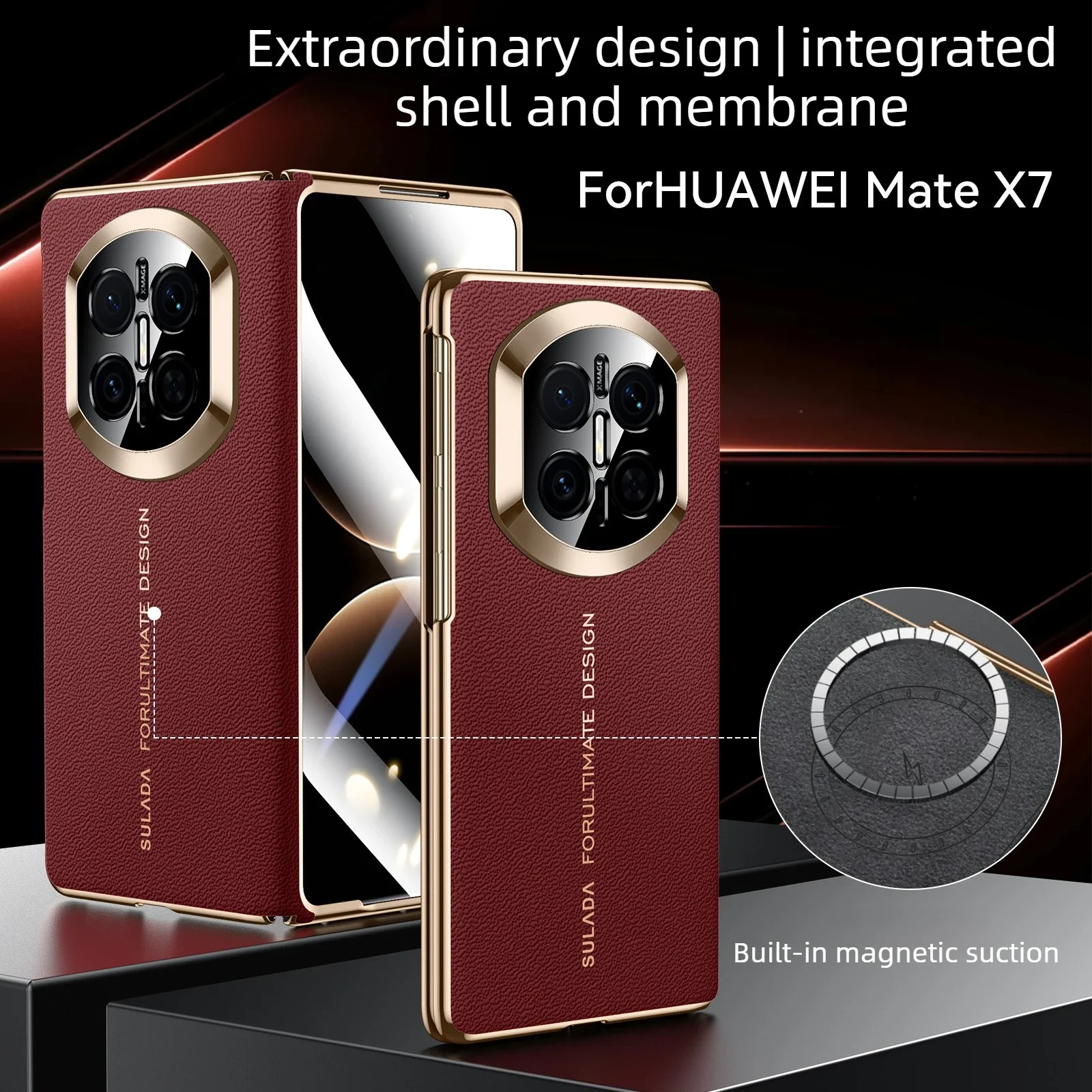 Integrated shell and film full coverage phone case for huawei mate x7 SULADA genuine leather instant upgrade to xt for matex6 x5 view 5