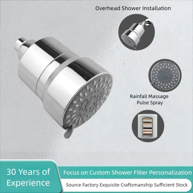 3 Modes Fixed Showerheads Filtered High Pressure Shower Sprayer Filter Remove Chlorine Heavy Metals Filtered Soften Hard Water