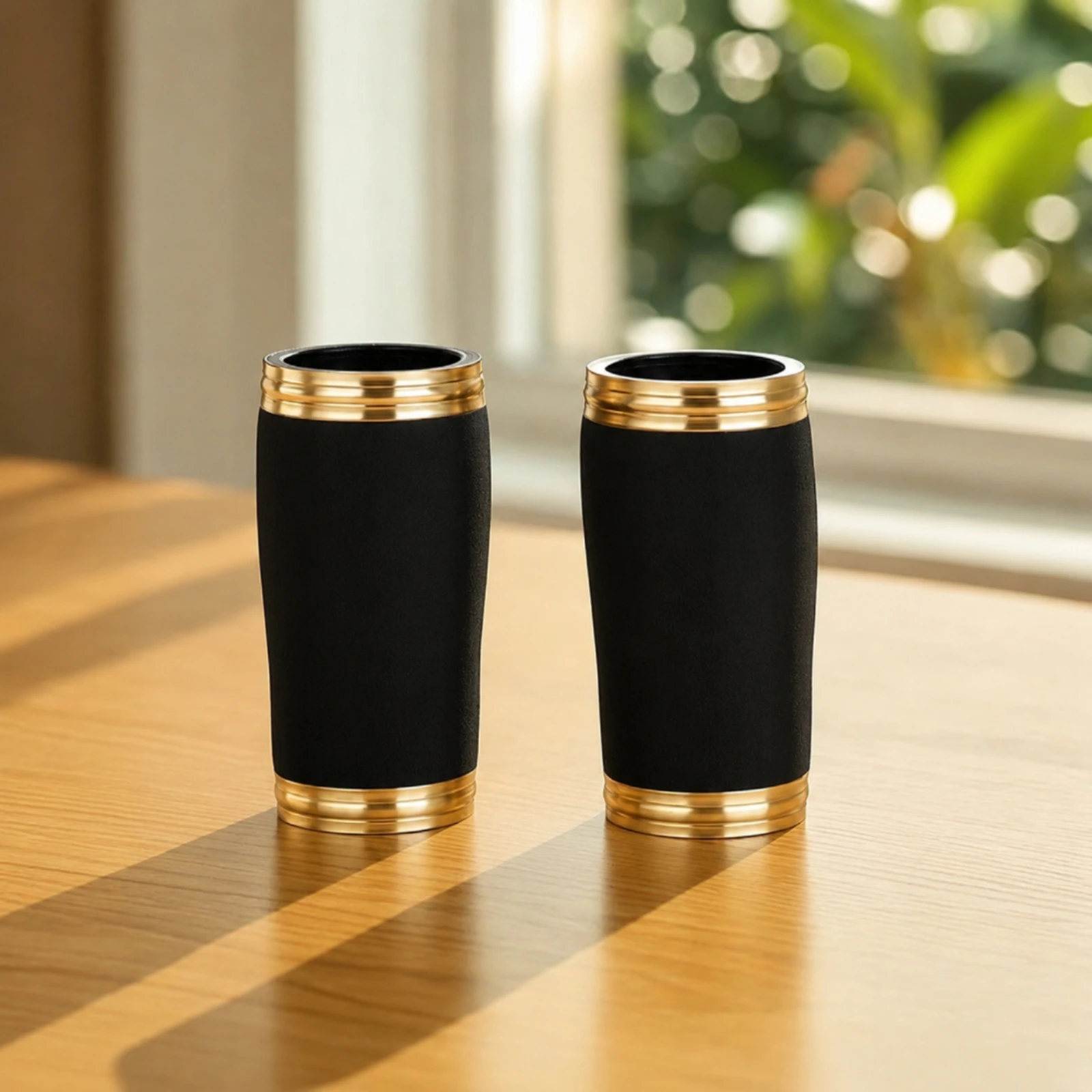 2 Pieces Clarinet Barrel Ebonite Clarinet Barrel with Copper Fittings Woodwind Accessory Gold-Toned Instrument Black