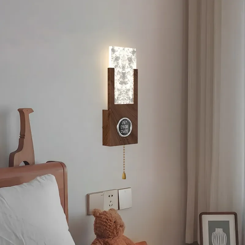Minimalist Bedside Wall Lamp with Switch Timer Bluetooth Audio Italian High End Living Room Background Ambient Light