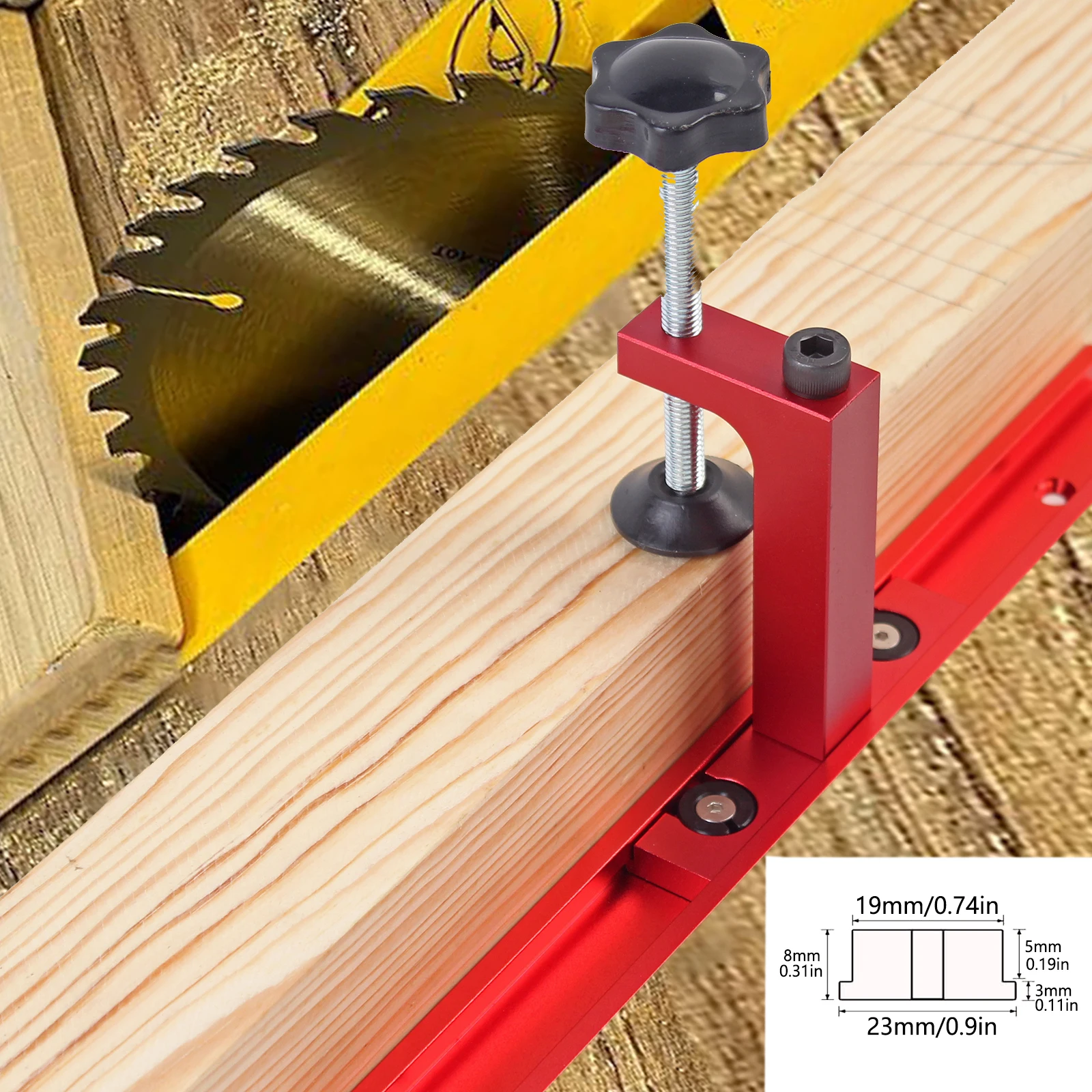 Imagem -05 - T-track Fixo f Grampo para Carpintaria Serra de Mesa Clipe de Pressão Desktop Liga de Alumínio Banda 30 tipo 45 tipo 1pc