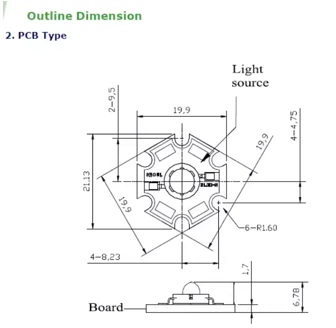 B42182 high-power LED 4W P4 star shaped blue blue ribbon board with high brightness