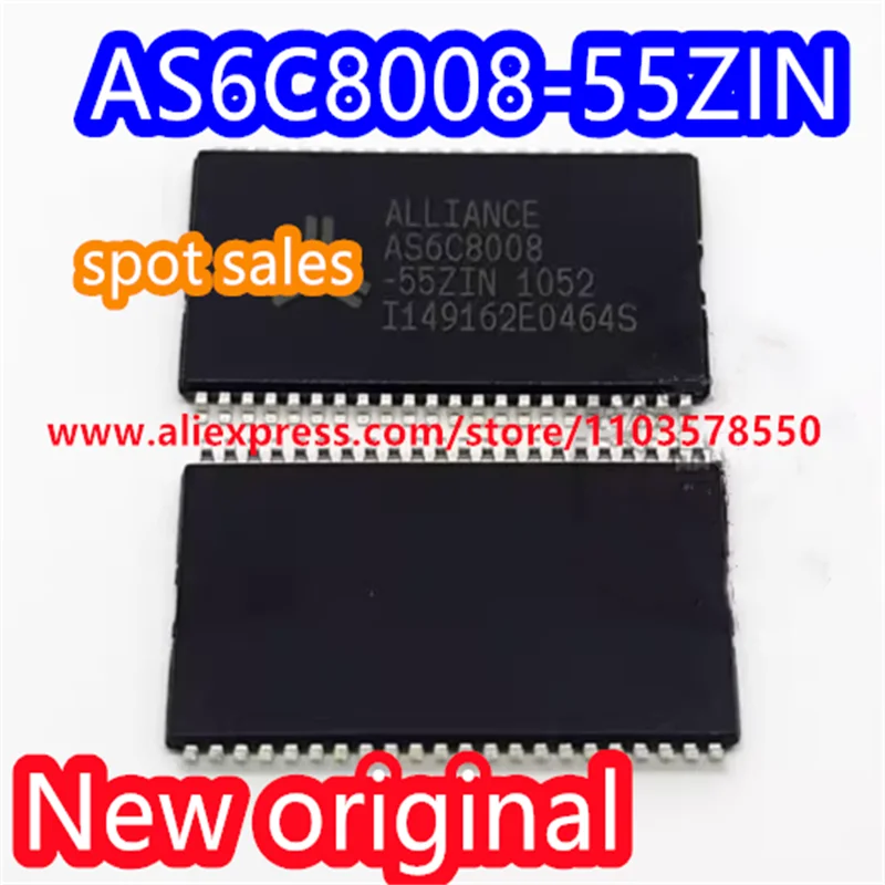 5PCS  Brand new original AS6C8008-55ZIN AS6C8008 SMT TSSOP44 SRAM chip asynchronous single 3V 8M bit 1M x 8 55ns