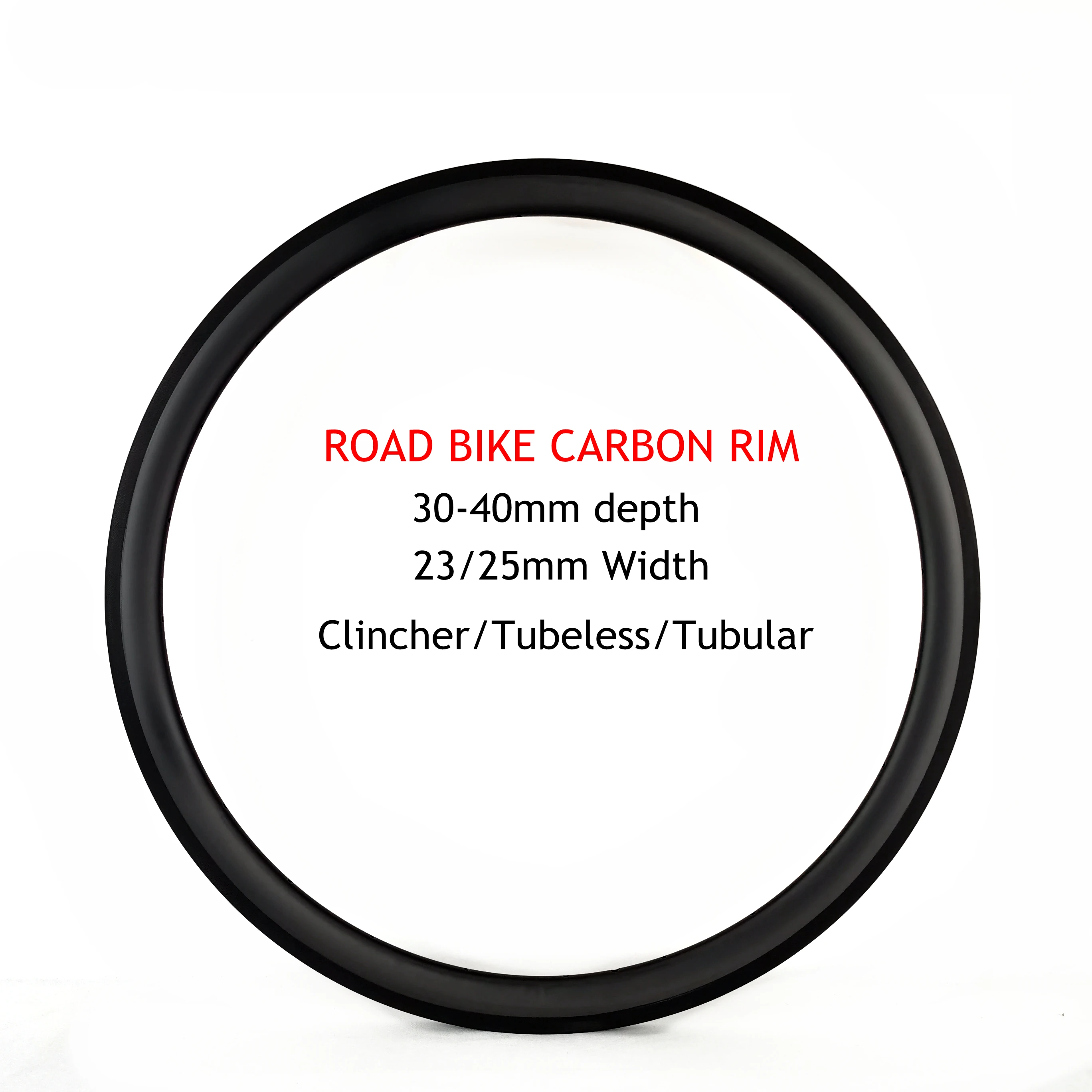 700C Full Carbon Road Bike Rim Disc/V-brake Bike Rim Depth 30/38/40/45/50/55/60/80/88/90mm Width 25mm Clincher/Tubular/Tubeless