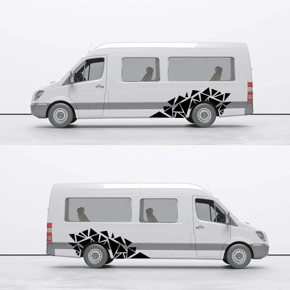 2 Pieces Triangle Car Decals Vinyl Decal Car Graphics DIY Car Body Sticker, Black