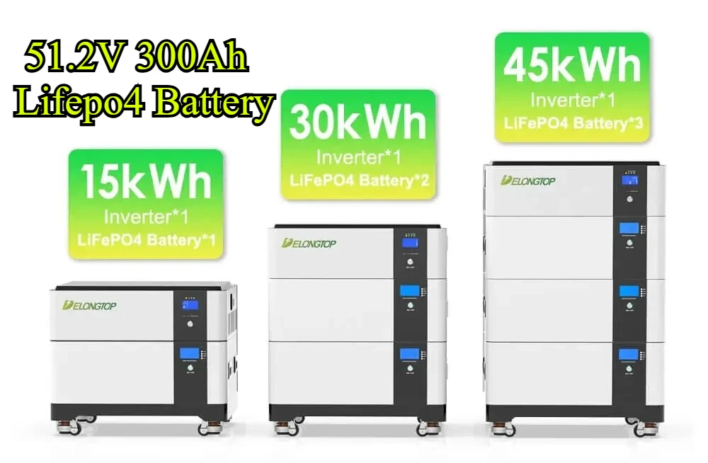 

15kwh 51.2V 300Ah Lifepo4 Battery Pack With 10kw Inverter