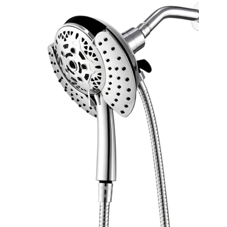 

Shower Head with Handheld High Pressure: Hand Held Shower Head and Rain Shower Head 2-IN-1 Shower Head with 59" Rotatable Stain