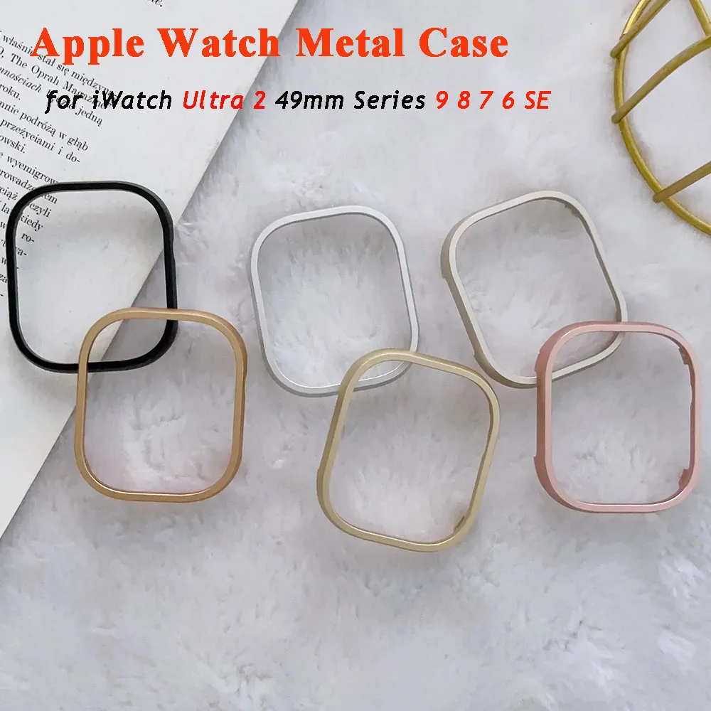 Metal Case for Apple Watch Ultra 2 Series 9 8 7 41mm 45mm Aluminium Alloy Bumper Cases for iWatch 6 SE 40mm 44mm Frame Cover