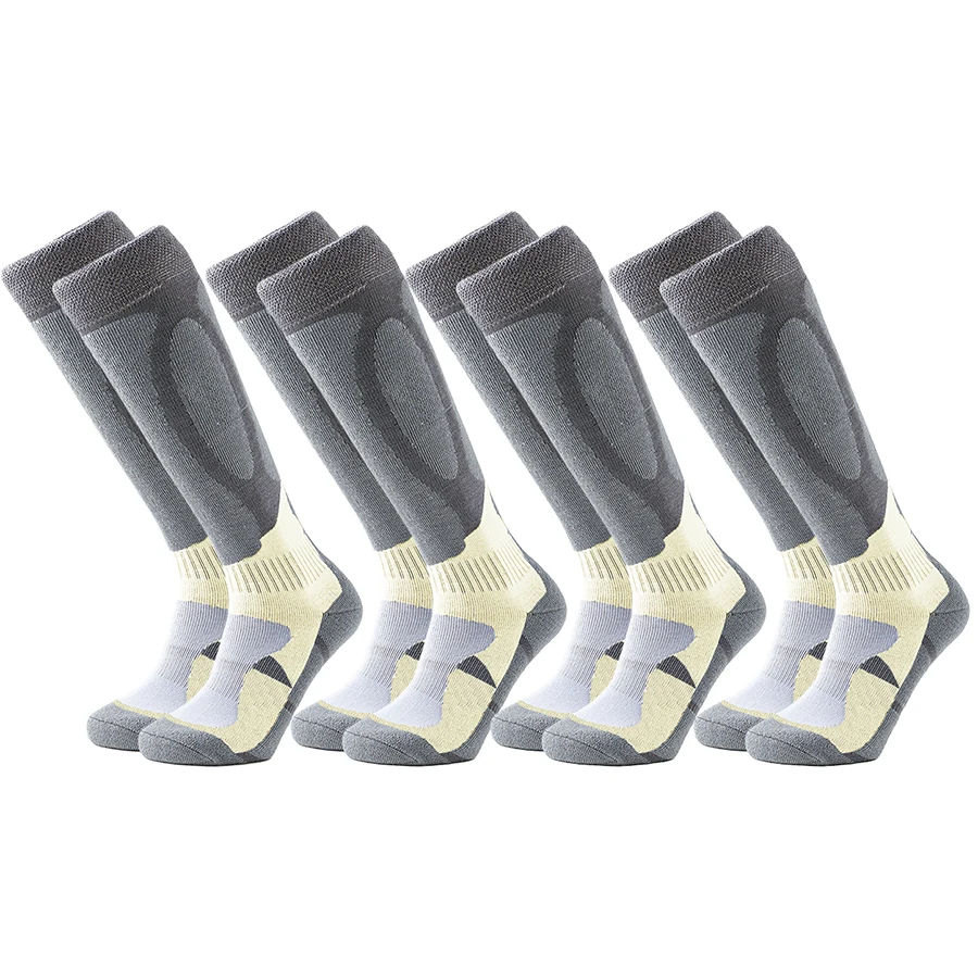 جوارب تزلج مضغوطة للجنسين، قبضة غير قابلة للانزلاق، معزولة حراريًا ومسامية ومضادة للصدمات مع قاعدة منشفة للرياضات الشتوية #2