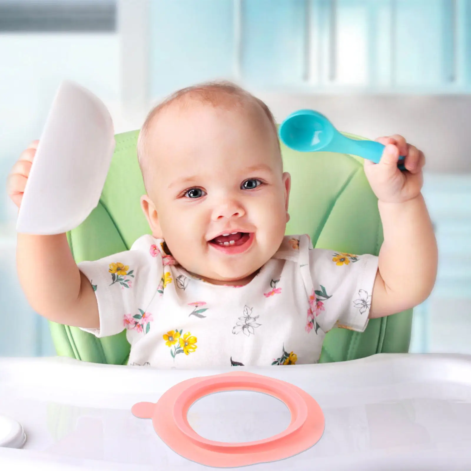 

1Pcs Baby Bowl Non-Slip Silicone Mat Eco-Friendly High Temperature Resistant Suction Cup Mat Strong Sucker Prevent Tipping