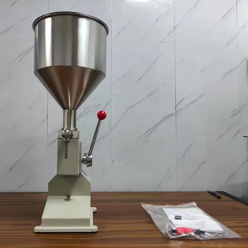 Pneumatic Sauce Paste Filler Machine, 0.4-0.6Mpa Air Supply Manual Bottler for Ketchup, Honey, Cosmetic Thick Lotion