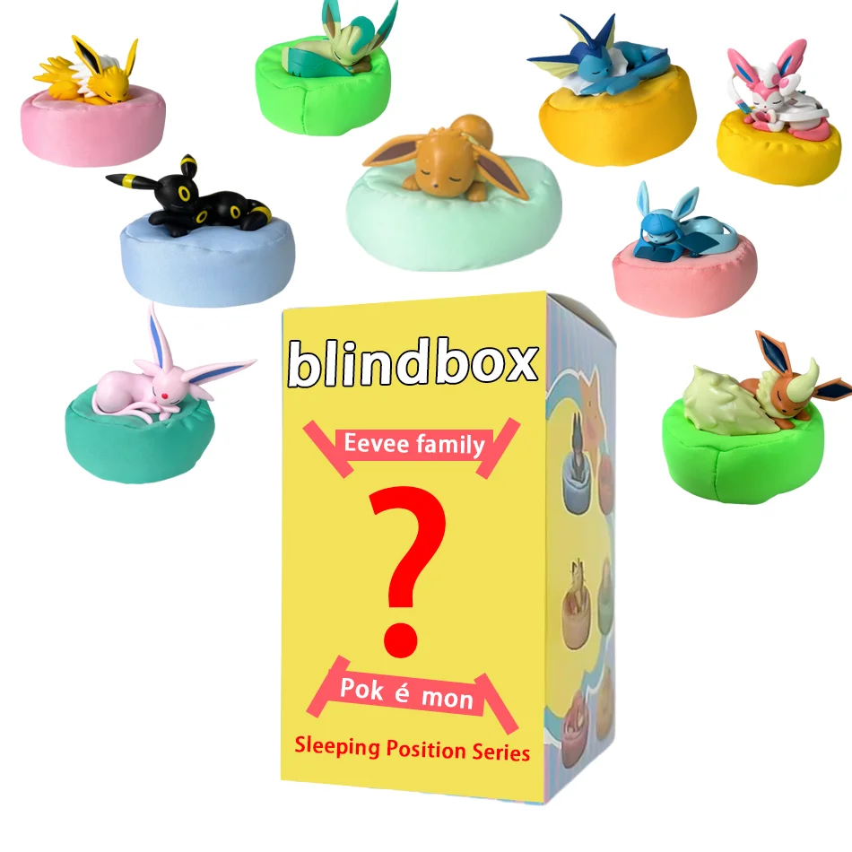 

Blind Box 1-9pcs Pokemon Eevee Family Umbreon Sylveon Espeon Sleeping PVC Action Figure Set Hand Position Toys Gift for Friends