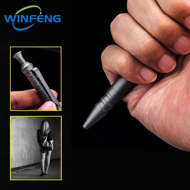 Luxury Titanium Alloy Tactical Pen Self Defense Emergency Window Breaker Retractable Ballpoint Business Signature Writing Pen