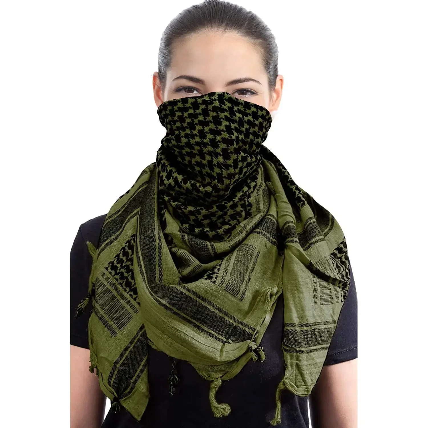 Military Shemagh Tactical Desert Hijab Scarf Muslim Headscarf Islam Arab Cotton Keffiyeh Head Neck Wrap for Men And Women