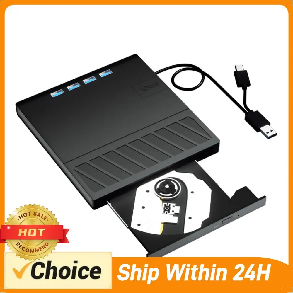 

Внешний оптический привод 7-в-1 USB 3.0 Type-C с портами SD/TF, DVD-плеер, записывающее устройство, устройство для чтения оптических дисков для ноутбуков и ПК