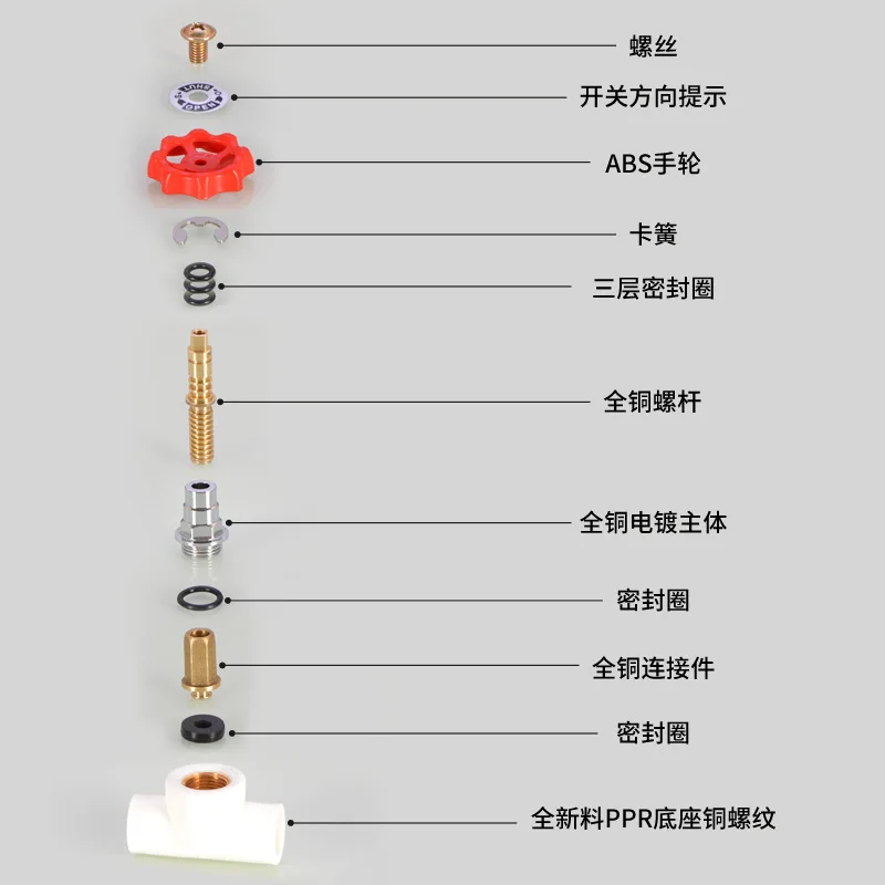 PPR globe valve water pipe switch 4/6 minutes 20 25 32 lift valve thickened copper core water stop valve accessories