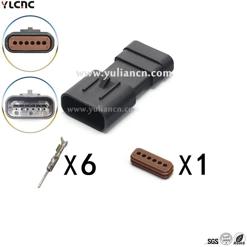 6Pins Automobile Wiring Harness Connector Plug 1-1419168-1 1-1419168-2 YLCNC