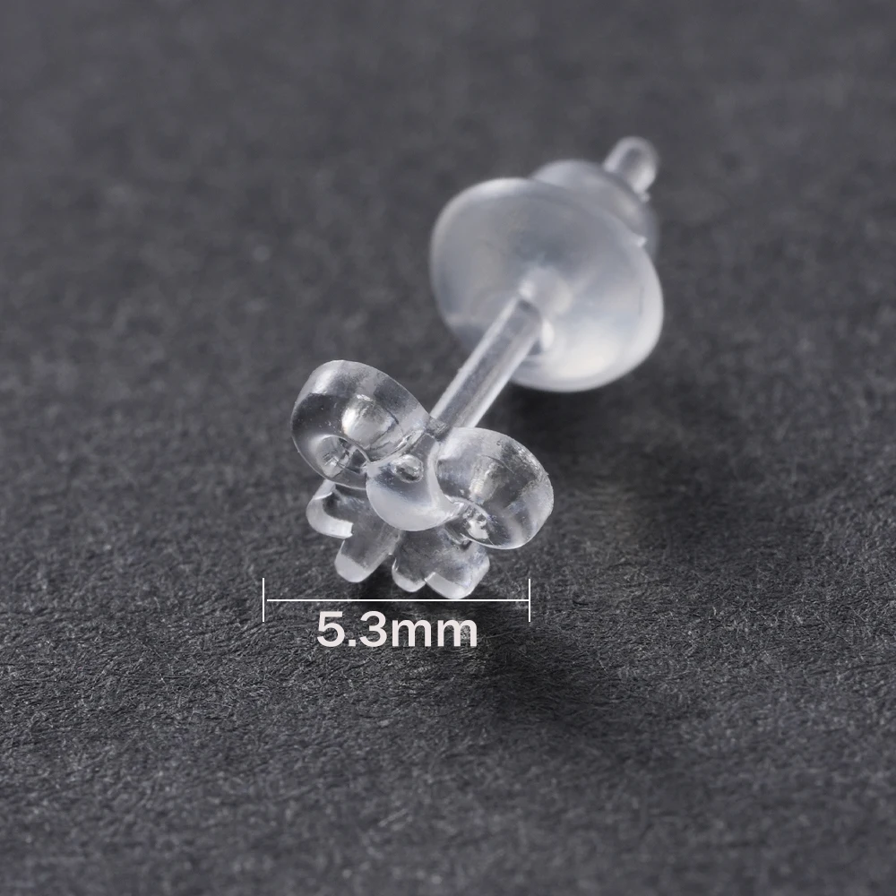 Invisible Clear Plastic Earrings, Sensitive Ears