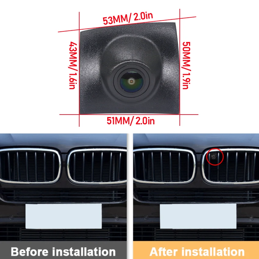 AHD 1080P HD CCD Car Front View Parking Night Vision Positive Waterproof Logo Camera For BMW X5 X6 F16 F15 2014 2015 2016 2017 view 3