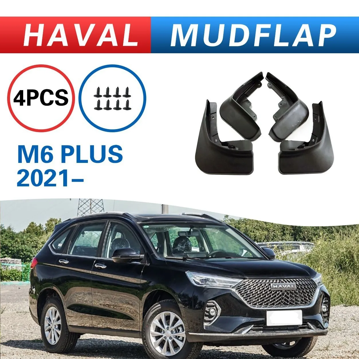 

For HAVAL M6 Plus 2021 mudguard, Splash proof mudguard, front and rear wheel fender