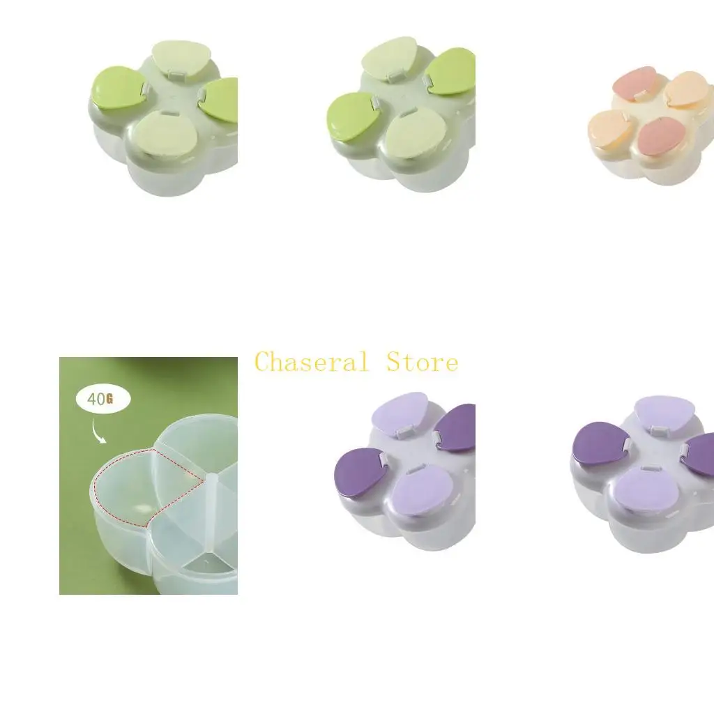 

E7CE Портативный дозатор детского питания с 4 отделениями и вращающейся крышкой, дорожный ящик для хранения