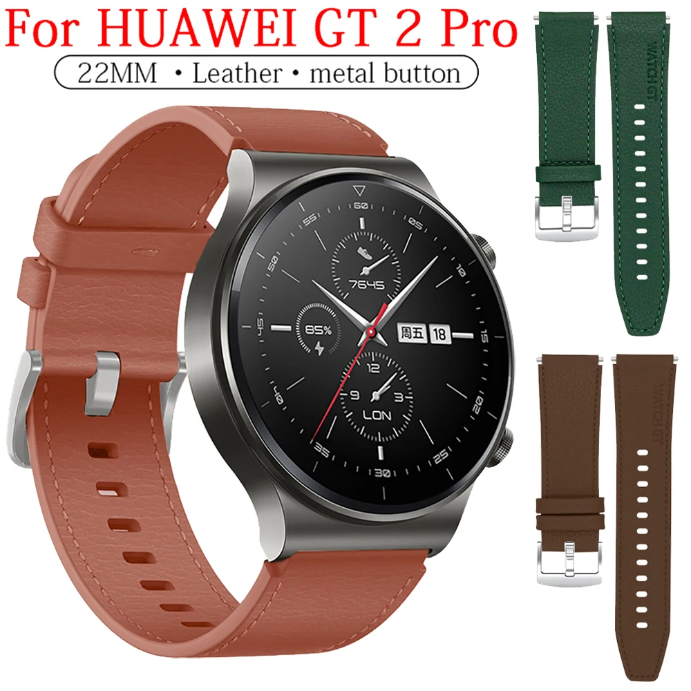 

22mm Leather Watchbands Business Replace Watch Band For Huawei Watch GT2e GT 2 Pro 2E Watch 3 4 Pro GT 3 2 Pro Wristwatch Strap