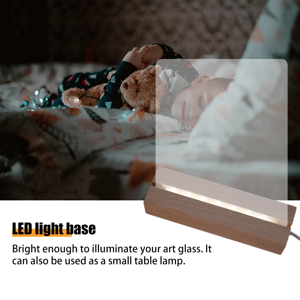 Display 3D Room Luminous Holder Stand Warm/White Light Art Decor Light Plate Base Night Lamp Night Light Base LED Lights Holder