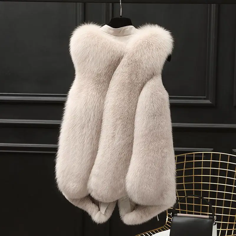 Fur Vest Coat 2024 Autumn Winter Women Vest Short New Lady Clothing