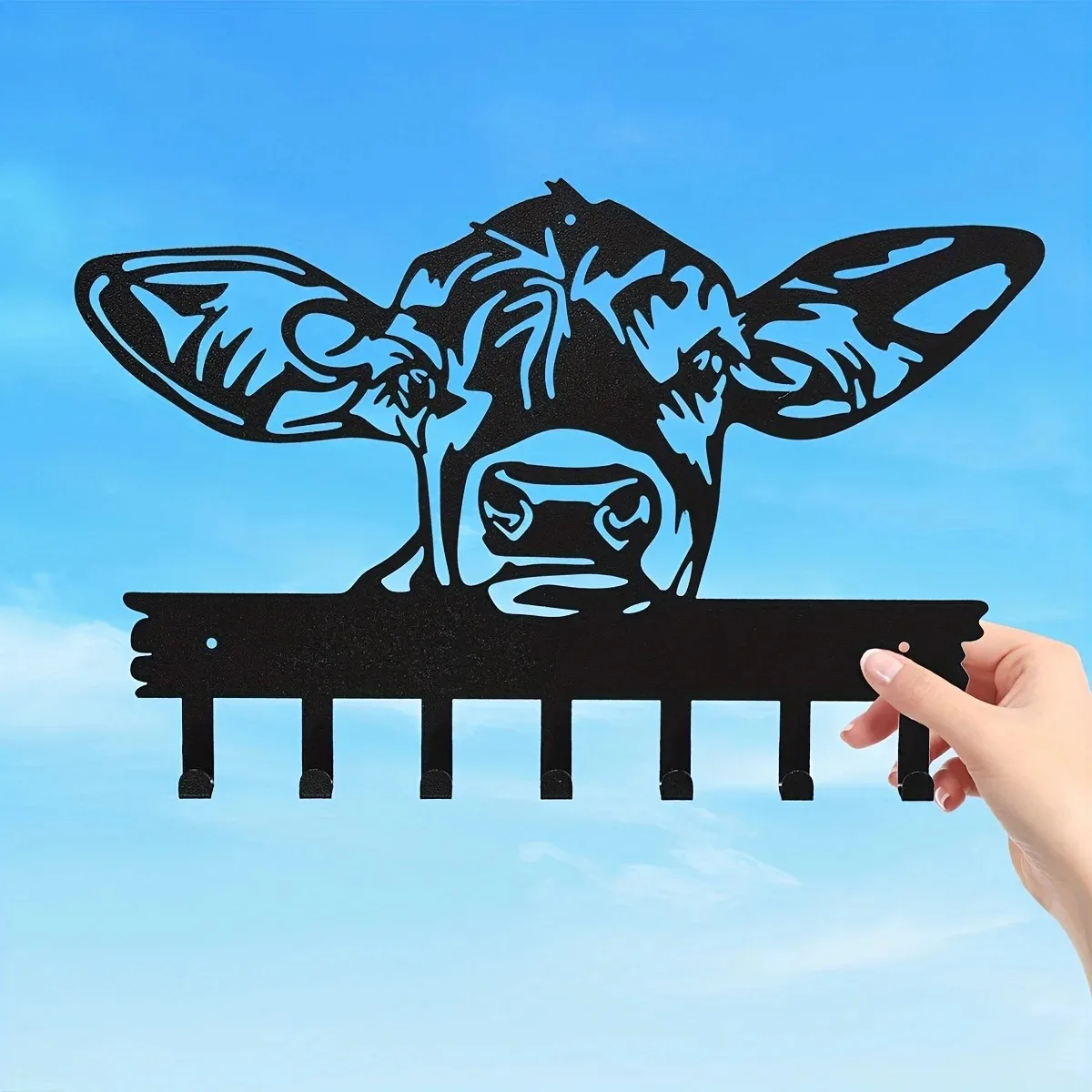 

metal ironCIFBUY Cow Shaped Door Hook Hanger Hooks Decorative, 7 Hooks Coat Rack for Hanging Clothes Hat Towel Keys, Home Decor