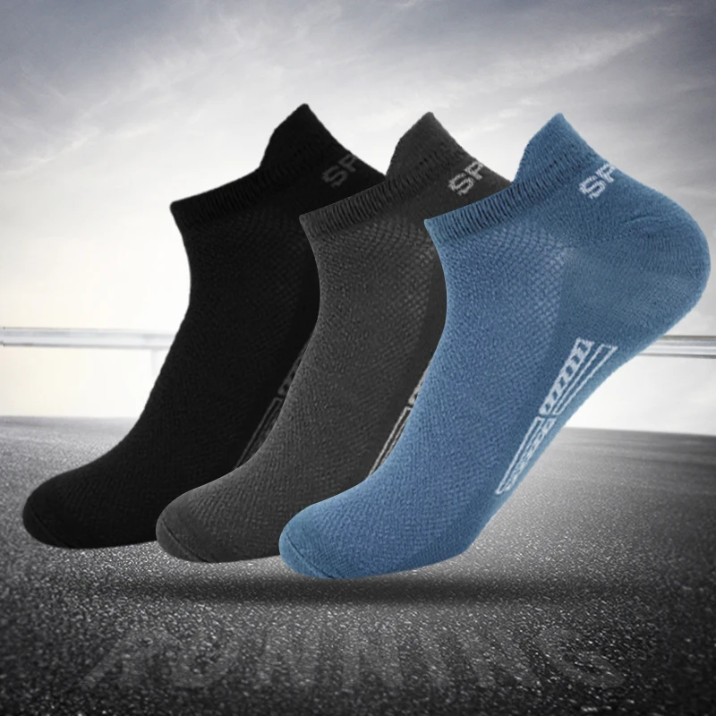 Chaussettes de sport en coton respirant pour hommes, haute qualité, 6 paires, maille, décontracté, athlétique, été, coupe fine, courtes, taille 38-46