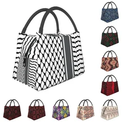 Palestinian Keffiyeh Insulated Lunch Bags Outdoor Picnic Palestine Arabic Hatta Kufiya Waterproof Cooler Thermal Lunch Box Women