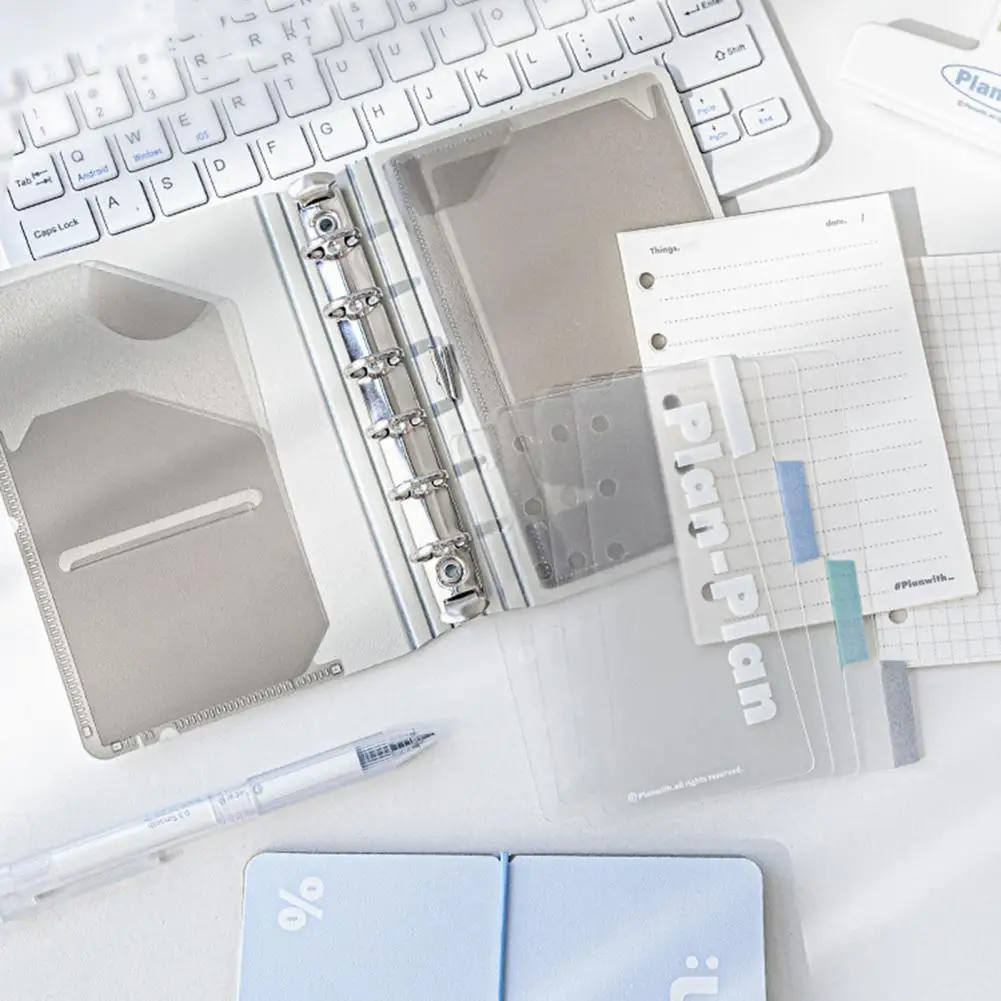 Transparent Pocket Planner Multi-functional Portable Binder Planner Smooth Writing Ink-bleed Free Journal with for Students