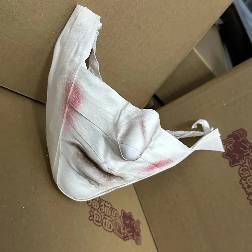 หน้ากากคอสเพลย์อนิเมะ แองเจิลออฟเดธ ไอแซค ฟอสเตอร์ หน้ากากซัคทำมือ ครึ่งหน้า แบบผ้าพัน หน้ากากสยองขวัญ หมวกผี สำหรับฮาโลวีน