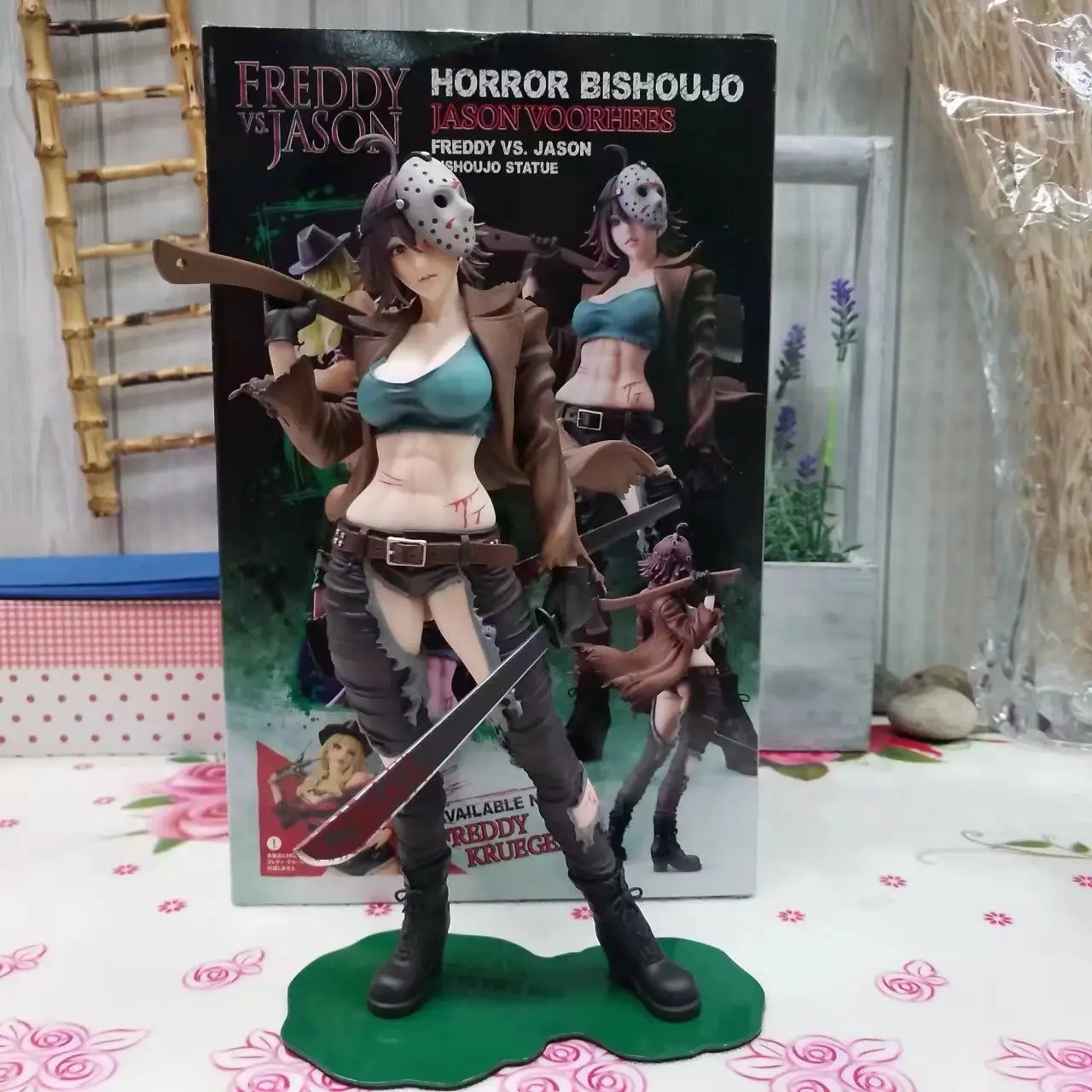 Freddy Vs Jason Figure Freddy Anime Figure Female Ver Jason Figurine Pvc Gk Statue Model Doll Collection Ornament Desk Toys Gift