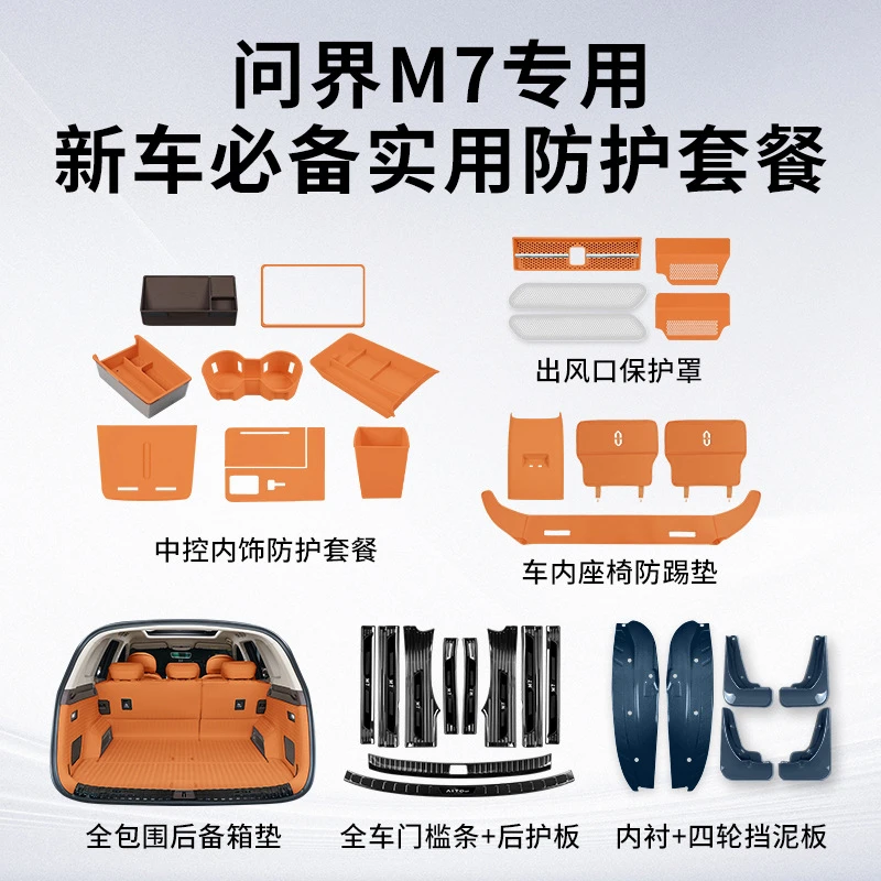 Suitable for Wenjie M7pro/Ultra New Package Car Accessories Modification Parts Door Sill Strip Trunk Mat
